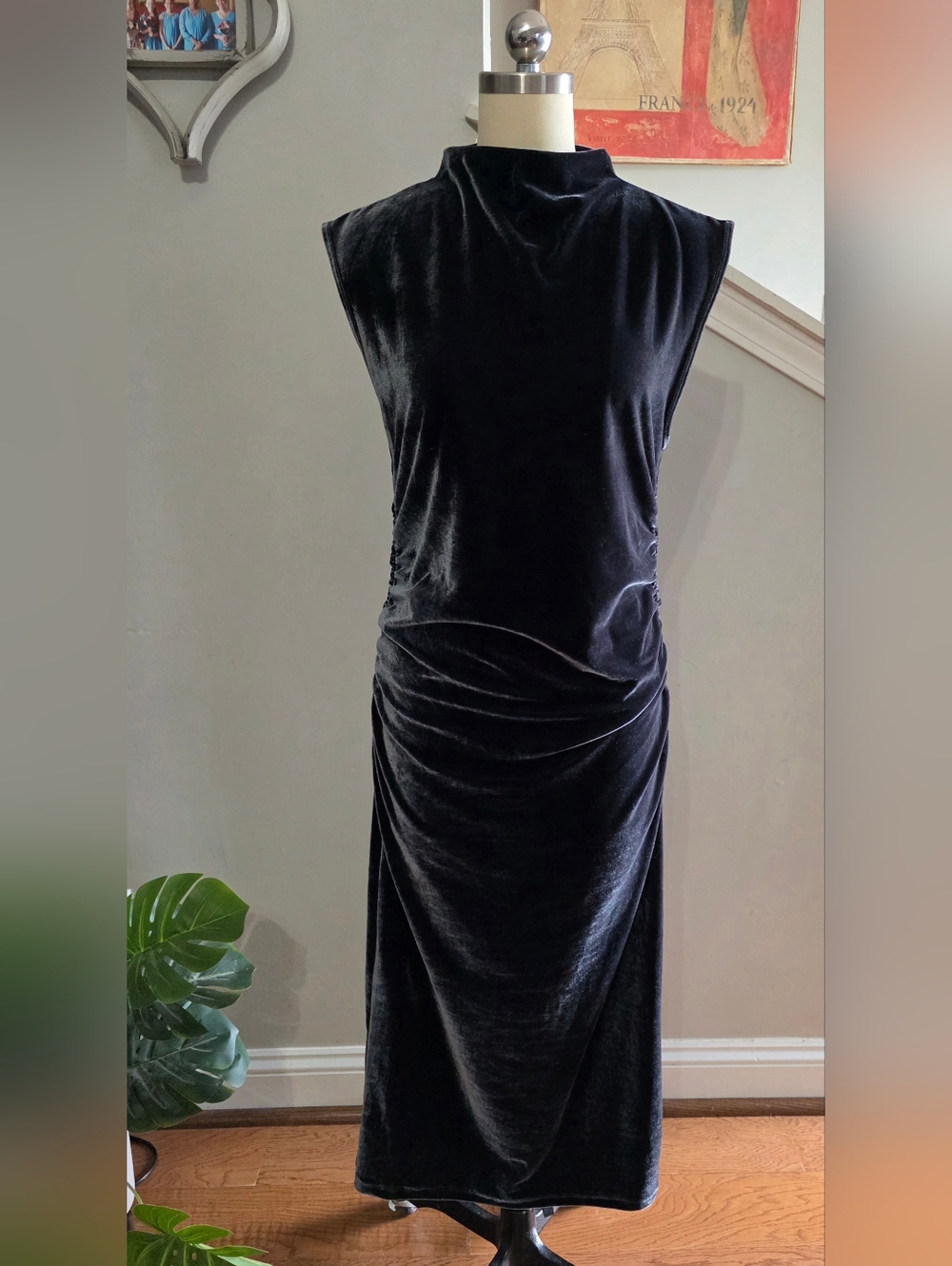 A New Day Velvet Dress Dark Gray Size Medium
